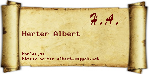 Herter Albert névjegykártya